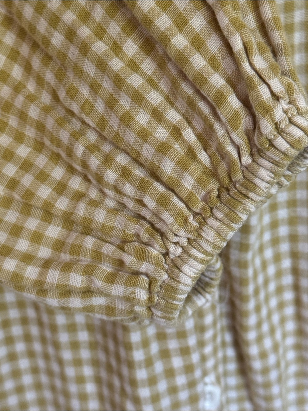 Pact 100% Organic Cotton Double Gauze Yellow Gingham Button-Front Midi Dress - Picture 3 of 10